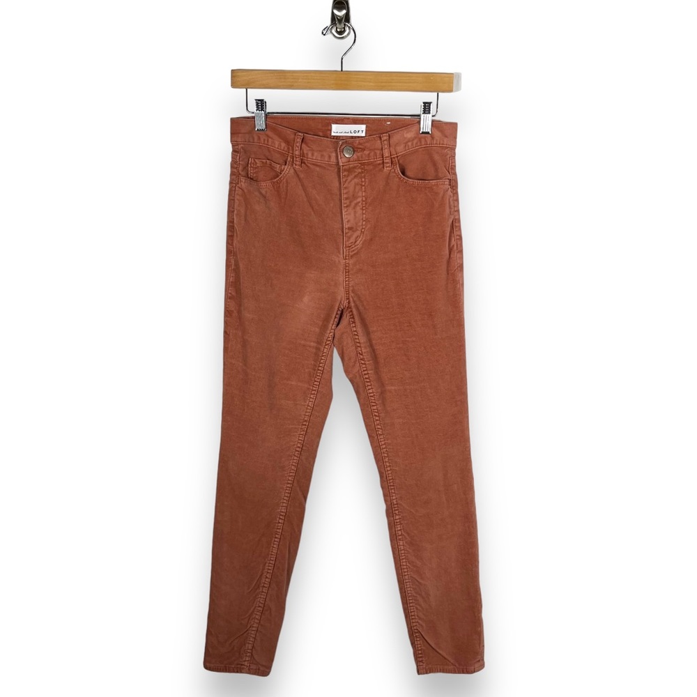 Loft High Waist Skinny Corduroy Pants, Spicy Clove, Size 4/27 - Picture 2 of 14